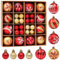 LIAMERHE Weihnachtsbaumschmuck-Set 42 Stück Weihnachtskugeln Baumschmuck Christbaumkugeln Weihnachtsbaum Deko Bruchsichere Christbaumkugeln Christbaum-Schmuck für Weihnachten Hochzeit Party (Rot-Gold)
