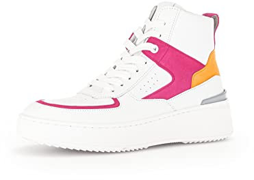 Gabor Damen Schnürstiefeletten, Frauen Stiefeletten,Wechselfußbett,Best Fitting,Boots,Stiefel,Bootee,Booties,Weiss/pink/Jelly,37 EU / 4 UK