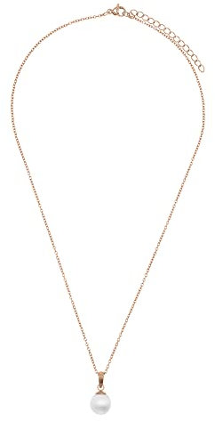 Heideman Halskette Alenia Damen - aus hochwertigem Edelstahl - silber gold rosegold farbend poliert - Kette für Frauen mit Perle weiß - 45cm lang mit Anhänger