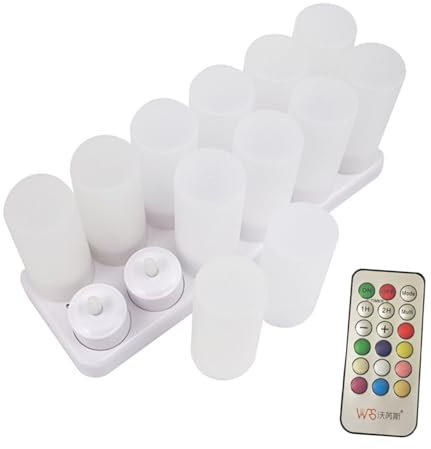 Angoily 1 Satz LED wiederaufladbares Kerzenlicht halloween dekoration halloween-dekoration Flammenlose Teelichter Flammenlose Kerzen mit Fernbedienung Kerzenlampe LED-Kerzen-Teelicht Abs