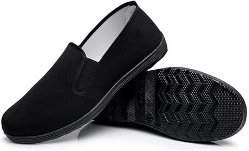 Zapatos Kung Fu Canvas Calzado Tai Chi Wushu Gongfu de Lona para Artes Marciales Chinas Tradicionales Zapatillas Unisex Flexible, Negro , 38 EU