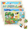Litinliv 4x24 Teilen Kinder Holzpuzzle, Tier Holzpuzzle, Tiere Puzzle ab 3 4 5 6 Jahre, Vorschule Lehrreiches Spielzeug Montessori, Kinderpuzzle Kinderspielzeug, Geschenke für Kinder Jungen Mädchen