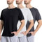 BOOJO 3er Pack Sport Tshirts Herren Schnelltrocknend Shirt Kurzarm Sportshirt Gym Funktionsshirt Männer für Fitness Trainings