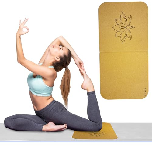 Enssy Kork Kniekissen Pad Matte, 8mm dick, faltbar, leicht, für Yoga, Übung, Gymnastik, Boden/Stuhl Schutz