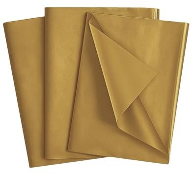 Pack of 30 Metallic Gold Acid Free 50 x 70cm Tissue Paper Sheets