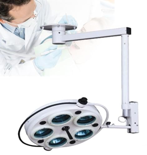 ShaiVrissian Medizinische Decke Untersuchungslampe,Chirurgische Untersuchungsleuchte,Schattenlose Licht Lampe,360° Drehbar,Helligkeit Einstellbar,Für Haustiere Und Kosmetiker