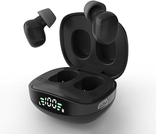 Schlafkopfhörer Bluetooth 5.4,Seitenschläfer Kopfhörer,Noise Cancelling Bluetooth Kopfhörer Mini zum Schlafen,Unsichtbare In Ear Kopfhörer,Weiche Ohrhörer Schlafen Sleepbuds,für iOS/Huawei/Samsung