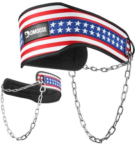 DMoose Fitness Premium Dip Gürtel mit Kette 36 Heavy Duty Stahlkette, Comfort Fit Neopren, Double Stitching - Maximieren Sie Ihre Gewichtheben & Bodybuilding Workouts mit Durable Dipping Belt