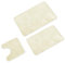 WohnDirect Badematten Set 3tlg - 3X Badvorleger (45x45 + 50x80 + 60x100cm) - Badteppich rutschfest & Waschbar - MIT WC Ausschnitt - Creme