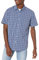Amazon Essentials Men's Regular-Fit Short-Sleeve Poplin Shirt, Navy Plaid, M
