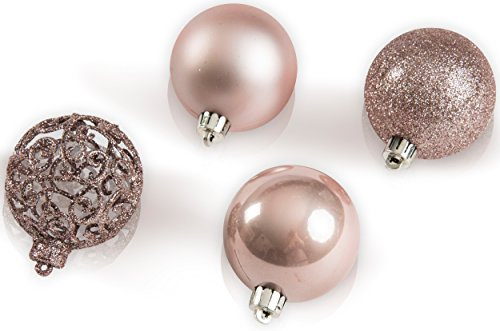 CHICCIE Rosa Weihnachtskugeln - 16 Set 6cm - Christbaumschmuck
