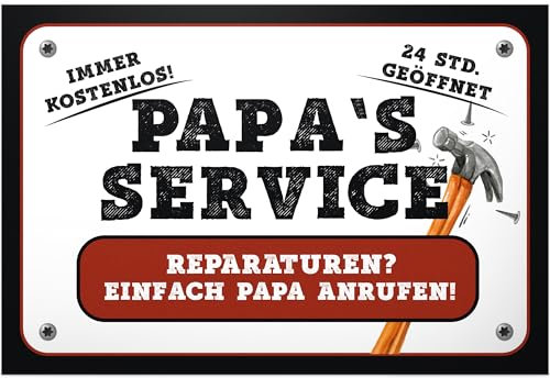 DankeDir! Papa's Service - Schild Türschild Papas Werkstatt Geschenkidee Geburtstagsgeschenk Vater Geschenk Papa Wanddeko Werkstatt Garage Deko das Haus