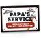 DankeDir! Papa's Service - Schild Türschild Papas Werkstatt Geschenkidee Geburtstagsgeschenk Vater Geschenk Papa Wanddeko Werkstatt Garage Deko das Haus