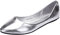 ANUFER Damen Ballerinas Spitze Zehe Mikrofaserleder Schlüpfen Kleid Pumpt Schuhe Silber SN020536 EU36