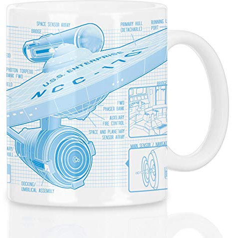 style3 NCC-1701 Blaupause Motivtasse christopher pike trek trekkie star