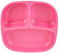 Plato infantil Re-Play con compartimentos de material reciclado. rosa brillante