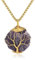 COAI Collier Long Pendentif Arbre de Vie Améthyste Brut Chaîne Acier Inoxydable Femme