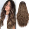 ColorfulPanda Damen Perücke Dunkelbraun, Ombre Braun Lang Lockig Natürlich Synthetische Haar Perücken Für Frauen, Alltag Cosplay Kostümparty Halloween Brown Wig 26 Zoll
