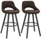 WOLTU Barhocker 2er Set, Barstuhl Küchenhocker Thekenhocker, Hocker mit Rückenlehne Fußstütze, aus Holz Stoffbezug, für Bar Küche Theke Restaurant Café, Dunkelbraun, BH291dbr-2