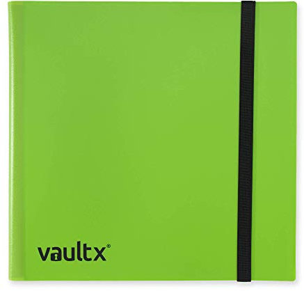Vault X Classeur de Collection 480 Cartes, 12 Poches avec Sangle, Format Standard, 20 Pages à Chargement Latéral pour Jeux à Collectionner, Sports, TCG (Vert)