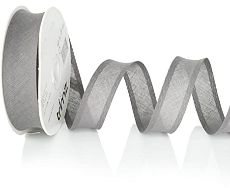 Inastri COL-119 Schrägband aus Baumwolle, 25/5/5 mm, Farbe: Dunkelgrau 119, 20m x 25/5/5mm