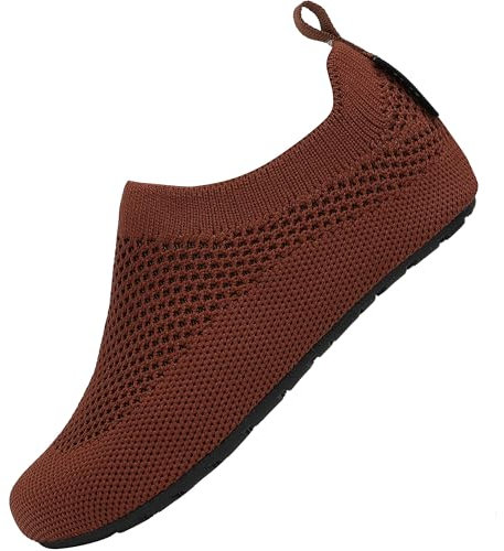 SAGUARO Hausschuhe Leicht rutschfest Pantoffeln Atmungsaktives Slippers für Jungen Mädchen Kleinkinder, Kinder Braun 28/29