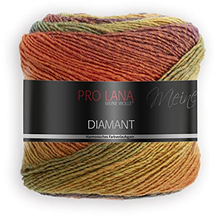 Pro Lana/theofeel Lana Diamant Farbe 89, Wolle mit Farbverlauf, 1 Knäuel = 1 Schal, 150g, 525m, 278487