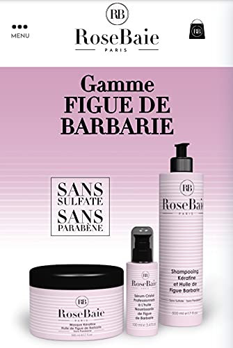 Gamme shampoing masque serum ROSE BAIE Keratine et figue de barbarie
