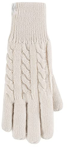 HEAT HOLDERS SOCKSHOP Damen Willow Kabel Handschuhe Packung 1 Creme M-L