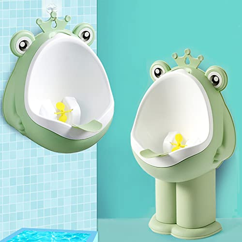 Frosch Pee Training, Töpfchentraining Urinal für Jungen Kinder Kleinkind Stehendes Urinal Wandmontage Toilette mit lustigem Zielziel, grün
