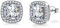 SNORSO Clous D'oreilles Argent Pour Femme Fille, Boucles d'oreilles Zircon Cubique Carré, Boucles d'oreilles Diamant Pierre de Naissance Avril, Cadeau Anniversaire Mariage pour Femme Fille