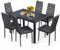 Bealife Esstisch mit 4 Stühlen Set, Esstisch und Stühle für 4 Personen, Esszimmer 6 Stühle und Tisch, Set mit Esstisch und Stühlen für Küche, Esszimmer und Wohnzimmer (Schwarz, 6stühle)