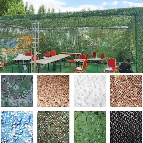 SDLLG Filet de Camouflage 2023 Nouveau 210D épaissi Voile Solaire Camouflage Net Filets de Protection Solaire Bâches de Voiture de décoration de fête Camping