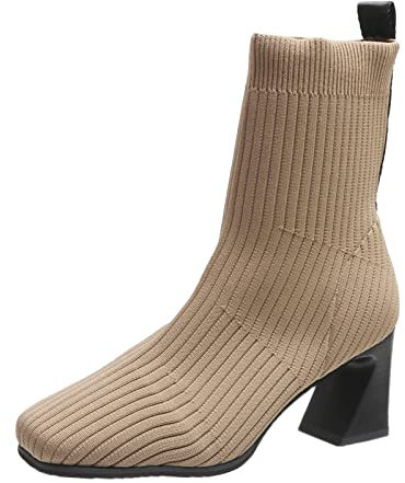 Stivaletti eleganti stivaletti inverno donna traforati aperti donna invernali Stivaletti stivaletti stivali corti estivi donna Sexy Elegante Moda Scarpe Invernali Cachi 28.51