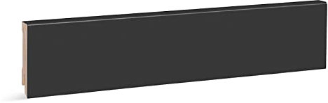 KGM Sockelleiste Modern – Furnierte Massivholz-Sockelleiste Folie Anthrazitgrau – Maße: 2400 x 16 x 58 mm – 1 Stück