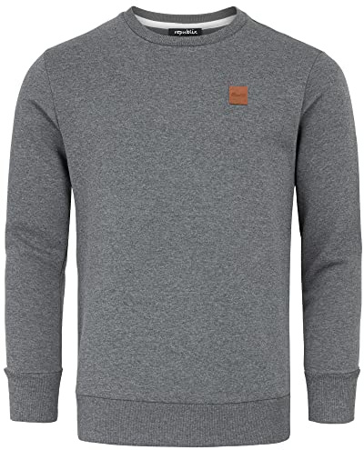 REPUBLIX Herren Basic College Sweatshirt Pullover Sweatjacke Hoodie R0456