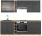 Vicco Küchenzeile Fame-Line, Anthrazit Landhaus/Goldkraft Eiche, 235 cm ohne Arbeitsplatte