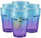 TREND FOR HOME Bunte Gläser Set 6 Teilig Bunte Wassergläser 425 ml Trinkgläser Blau Lila Longdrinkgläser Cocktailgläser Saftgläser Farbig Trinkgläser Groß Caipirinha | Gigi Dreamy Sunset