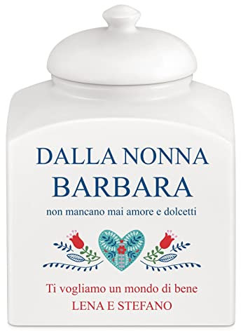 Maverton Biscottiera in ceramica - stampa personalizzata - barattolo da cucina 3 L - protezione ermetica del barattolo per dolci - pensiero speciale per la donna - tulipani