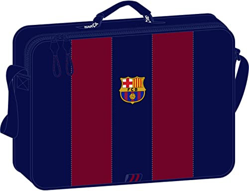Safta F.C. Barcelona - Geldbörse für die Schule, Aktentasche, Umhängetasche, bequem und vielseitig, Qualität und Stärke, 38 x 6 x 28 cm, Marineblau/Rot, Marineblau/Rot, Estándar, Lässig