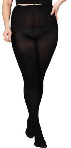 DancMolly Starke Stützwirkung Grosse Grössen Strumpfhosen Damen, Control Top Nylonstrumpfhose, Schwarz 3XL-4XL