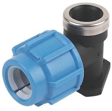MDPE Plastic Wall Plate Elbow 20MM X 1/2, Demountable & Reusable, Suitable for Domestic & Commercial Use, 1 in Pack