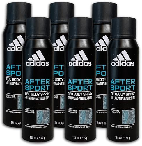 6 er Pack Adidas After Sport Deodorant Deo Spray 6 x 150 ml