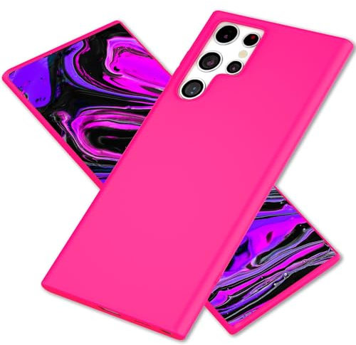 NALIA Étui en Couleur Néon Intense Compatible avec Samsung Galaxy S24 Ultra Coque, Housse de Protection en Silicone Douce et Veloutée avec Couleur Vive Éclatante, Case Souple & Coloré, Couleur:Rose