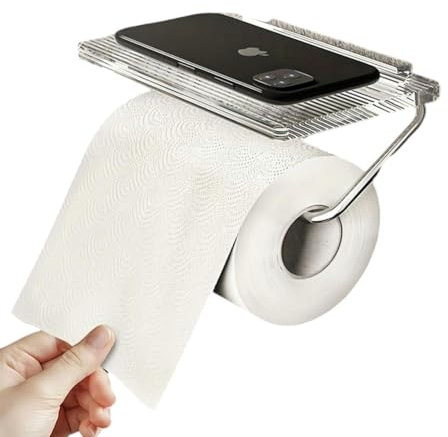 Boîte à tissu de toilette Porte-rouleau de papier toilette Gratuit Perforé Étagère murale Monté_Argenté