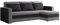 FORNIRO 24 Loft Ecksofa mit Schlaffunktion und Bettkasten - Sofa mit 3 Sitzen und Robustem Überzug - Universal Schlafcouch L-Form - Modern Couch - 225x130x75 cm - Graphit-Grau