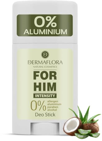Dermaflora For Him Intensity Stick Deodorant – 50ml | Natural Men’s Deodorant | Aluminium-Free, Paraben-Free, Effective Odour Protection with Masculine Scent