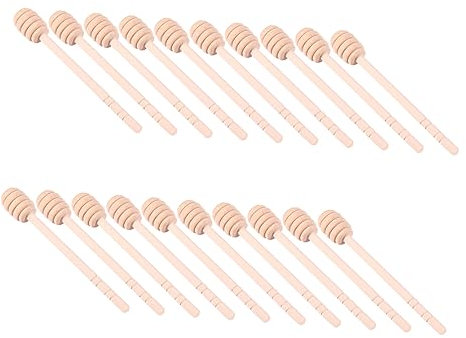 Ciieeo 20 Piezas Palo De Abeja Cucharada De Miel Servidor De Cucharones De Miel Cucharones De Jarabe Cucharón De Miel Agitador De Panal Jarabe De Miel Barra De Miel Madera Reutilizable