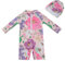 UMELOK Baby Badebekleidung Mädchen Badeanzug mit Sonnenhut UV Schutz Helle Blume 92