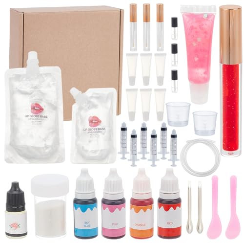 WEBEEDY DIY Lippenglanz Machen Kit 33 Pcs Machen Sie Ihre Eigenen Lipgloss Kit-Moisturizing Lipgloss Base, Rohre, Pigment, Anfänger Lipgloss Herstellung Zubehör Set Frauen Einzigartige Geschenke